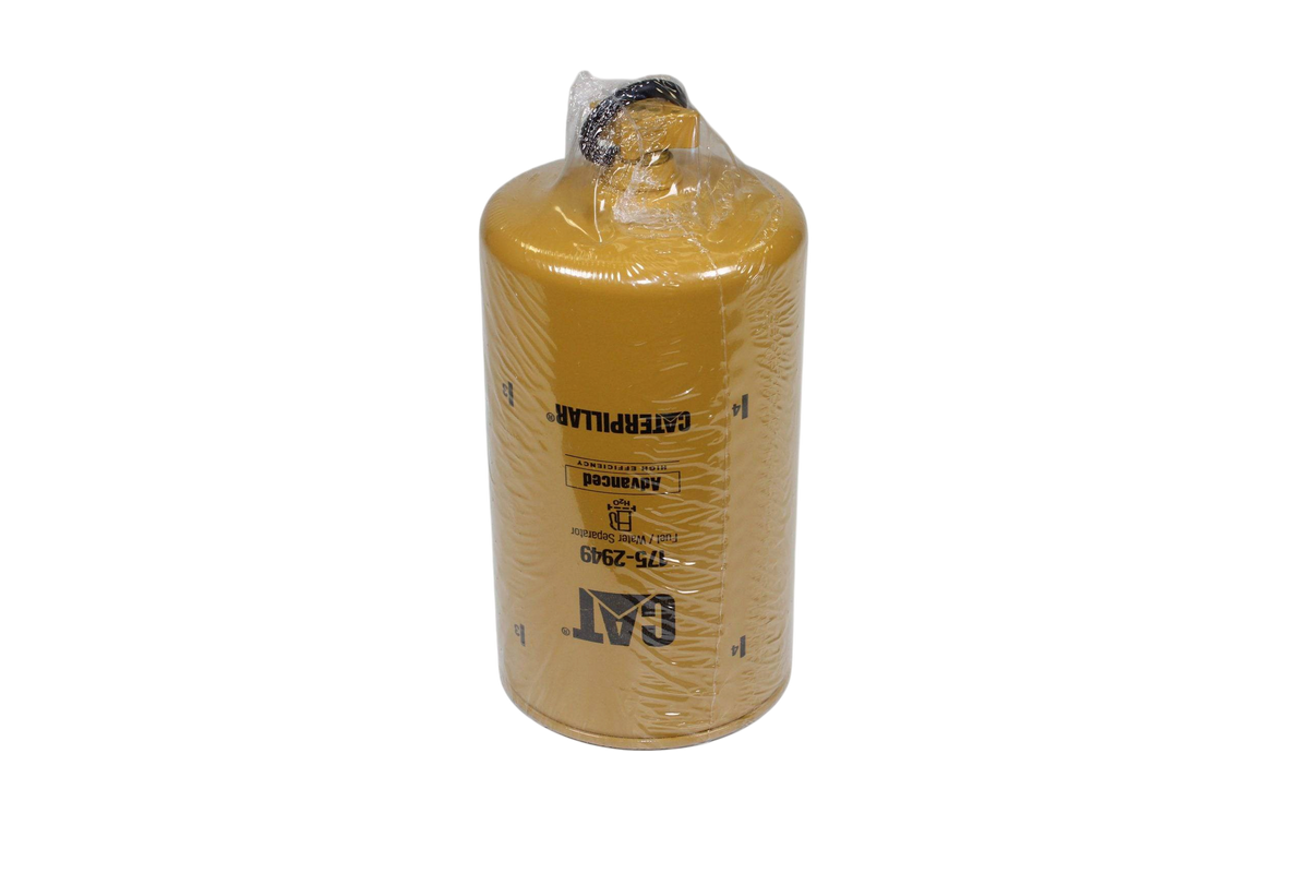 G&R Diesel genuine Caterpillar fuel filter with water separator, designed for heavy-duty diesel engine filtration.
