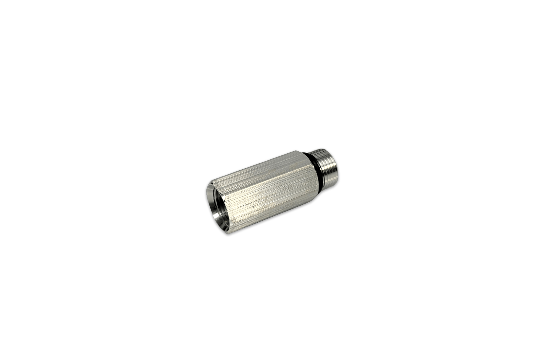 G&R Diesel Inc. 8AN ORB to 8AN 2-inch extension fitting showing detailed metal connectors and threading.