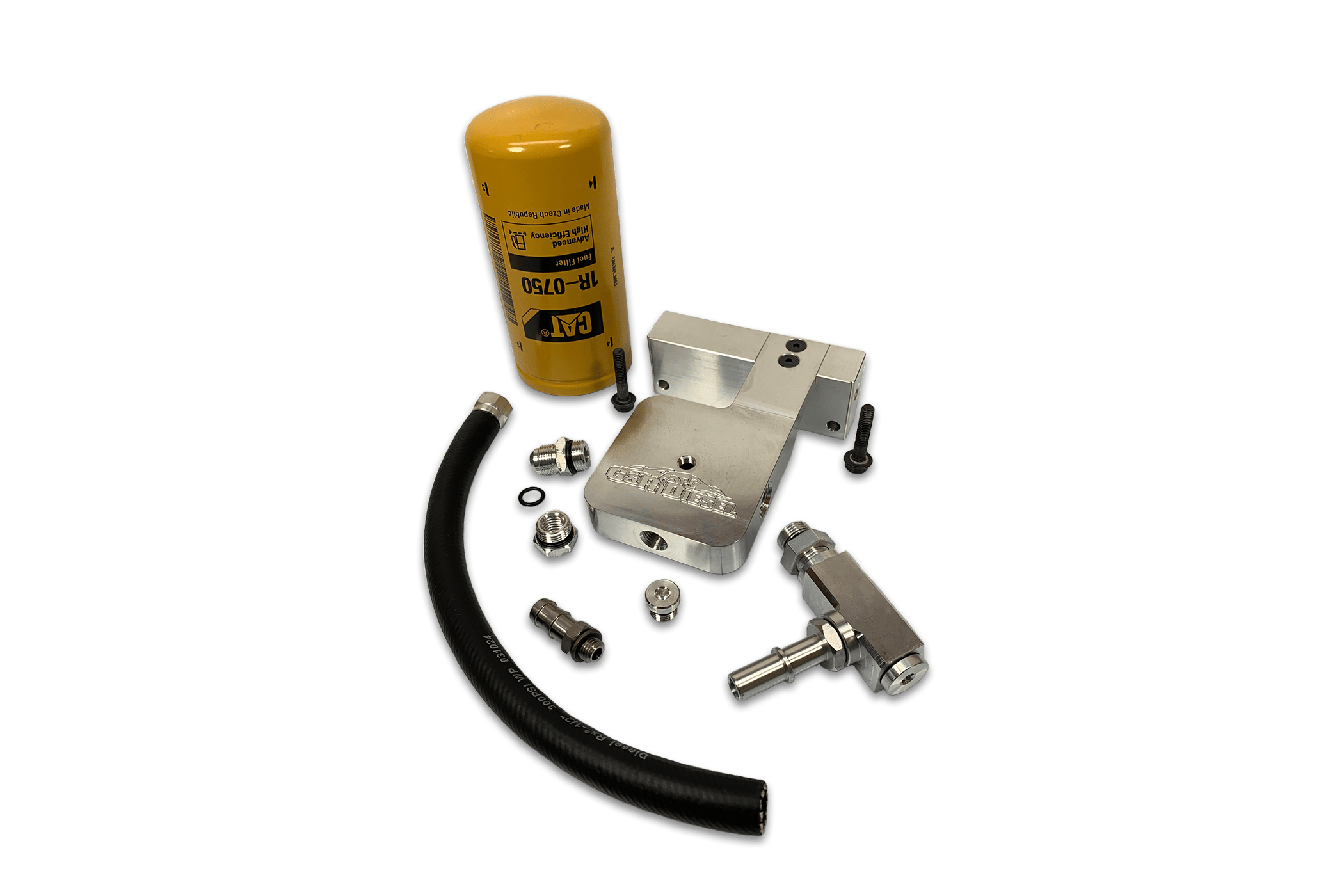 2021 - 2024 6.7 Cummins Engine Mounted CAT Fuel Filter Conversion Kit - G&R Diesel Inc.