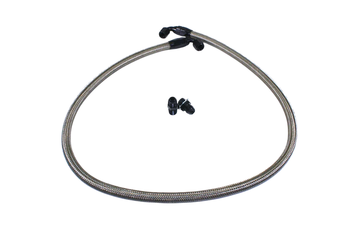 G&R Diesel Duramax T4 S300/S400 Turbo oil supply kit with hoses and fittings for diesel truck turbocharger installation.